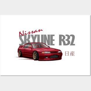 Nissan Skyline R32 Posters and Art